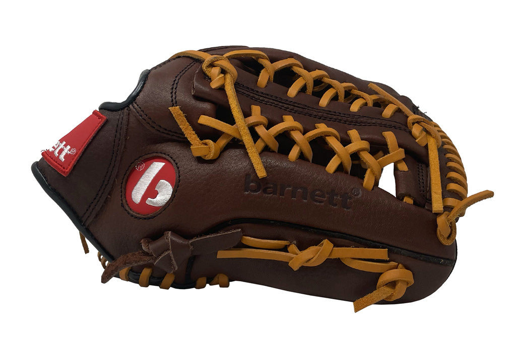 GL-125 Soutěžní kožená baseballová rukavice, outfield 12.5, hnědá