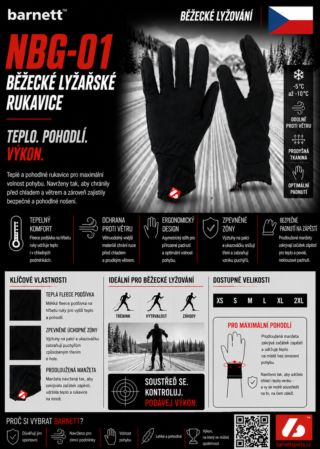 NBG-01 Rukavice na bežecké lyžovanie -5° až -10°