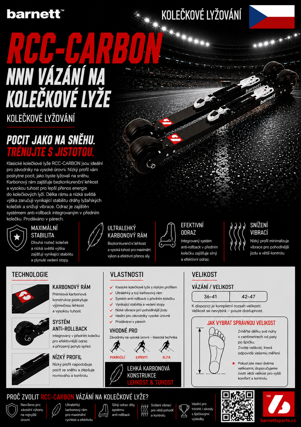 RCC-CARBON Vázání NNN Kolečkové lyže