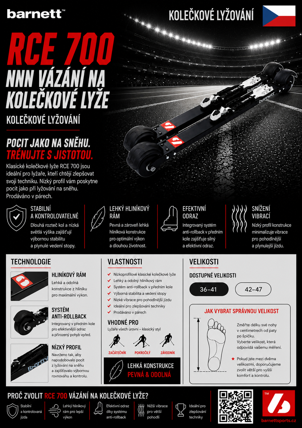RCE-700 Kolečkové lyže Vázání NNN