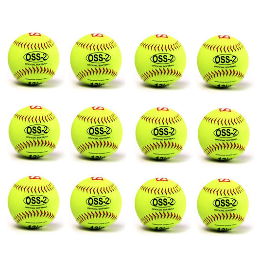 OSS-2 Tréninkový softbalový míč, velikost 12", žlutá, 12 ks
