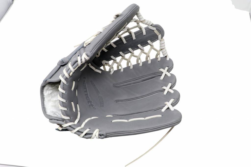 FL-127 vysoce kvalitní kožené baseballové rukavice infield / outfield / pitcher, světle šedá