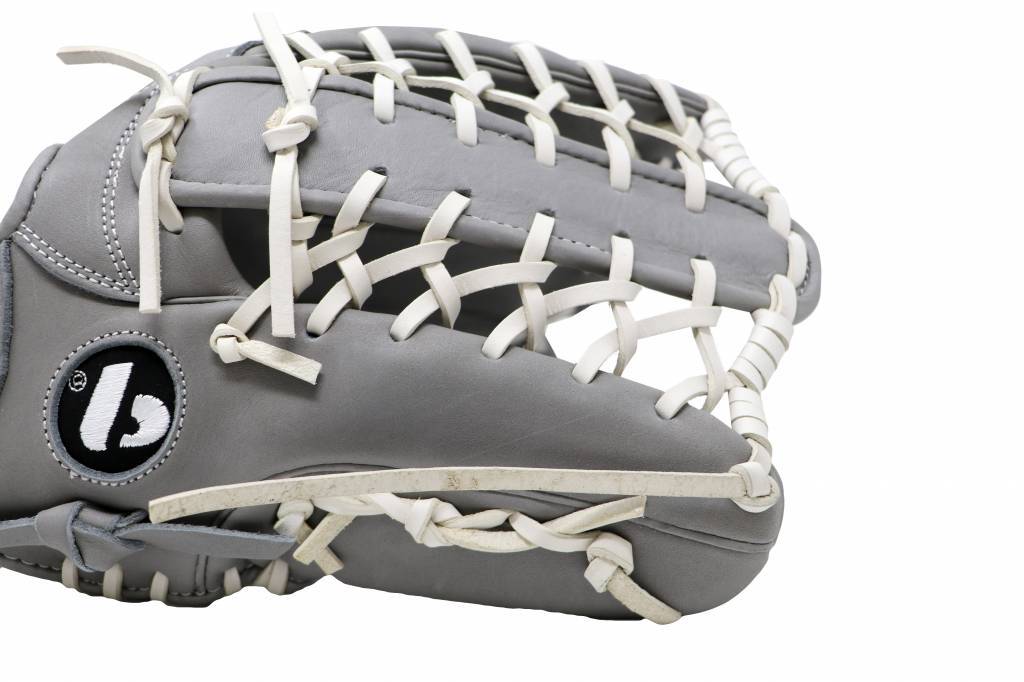 FL-127 vysoce kvalitní kožené baseballové rukavice infield / outfield / pitcher, světle šedá