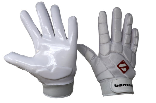 FKG-03 Vysoce kvalitní rukavice na americký fotbal, linebacker, LB,RB,TE, Bílý