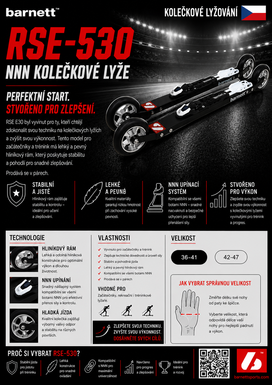 RSE-530 Kolečkové lyže Vázání NNN