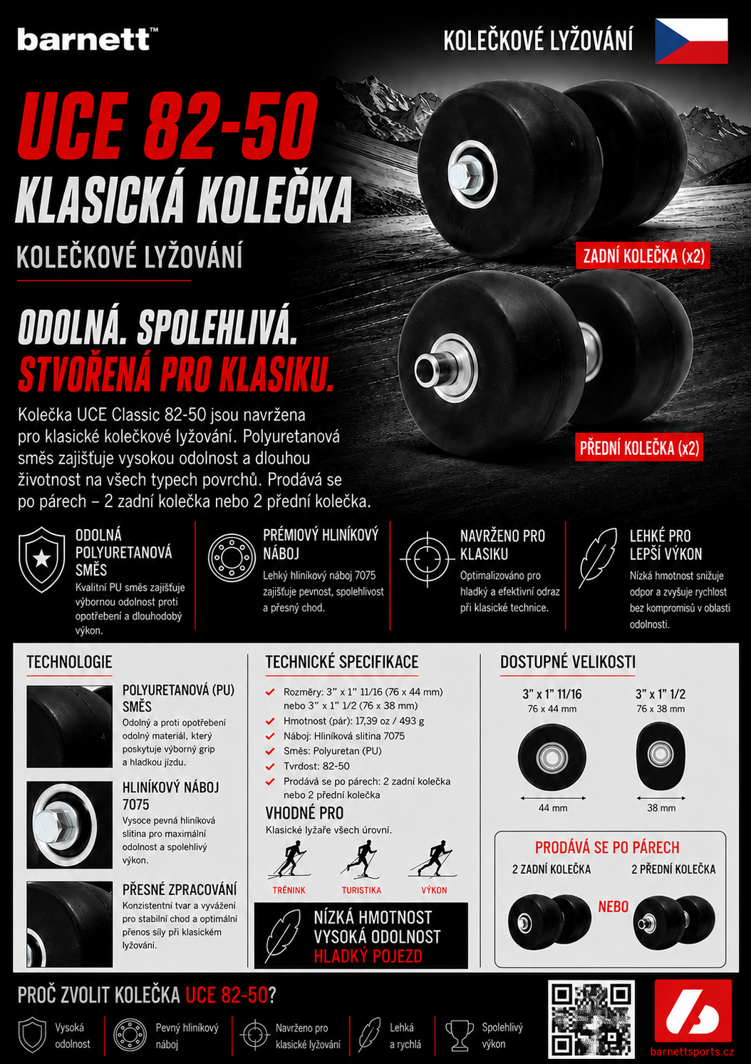 UCE gumené kolieska klasika predné 82-50 (x2)