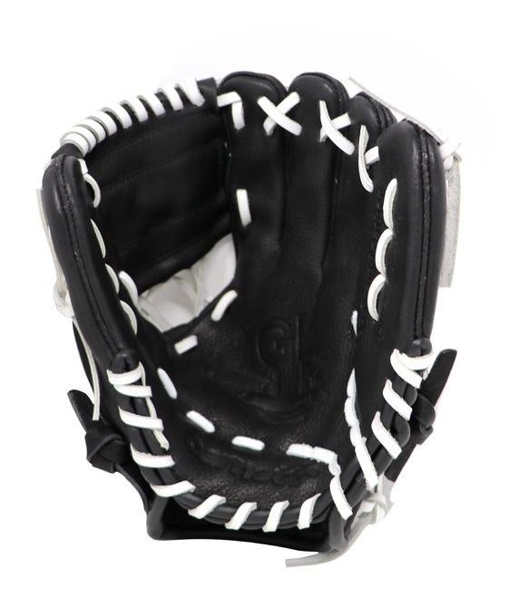 Gl-110 kožené baseballové rukavice, 11 (palec), vnitřní pole, Černá